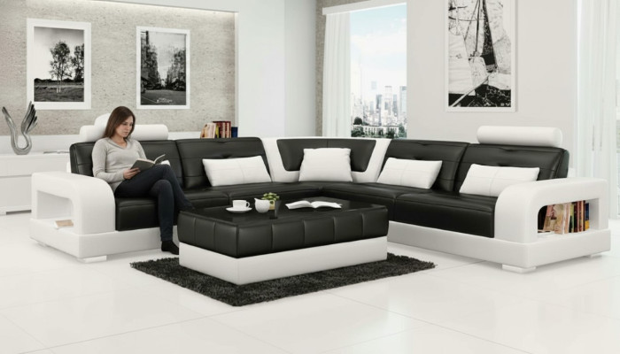 LEDERSOFA SOFA mit USB,ECKSOFA"H2209" SOFAGARNITUR DESIGNER COUCH Maßanfertigung