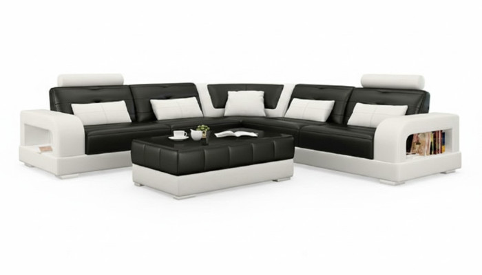 LEDERSOFA SOFA mit USB,ECKSOFA"H2209" SOFAGARNITUR DESIGNER COUCH Maßanfertigung