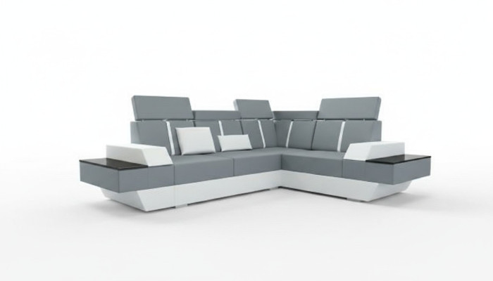 Design Ledersofa USB Wohnlandschaft Polster Sofa Ecksofa Eckcouch Maßanfertigung