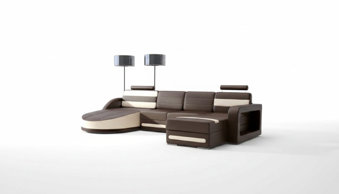 WOHNLANDSCHAFT LEDERSOFA XXL ECKSOFA + USB GARNITUR ECKCOUCH Massanfertigung