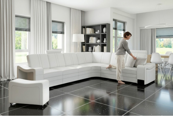 LEDERSOFA XXL WOHNLANDSCHAFT Massanfertigung LEDER ECKCOUCH GARNITUR mit USB