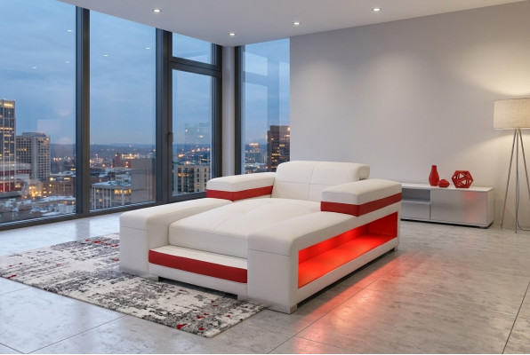 Modern Leder Komfort Liegen Liegesessel Relaxliege Chaiselongue Liege mit USB