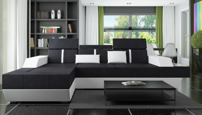 Stoffsofa Ecksofa Textilsofa Sofa + USB Wohnlandschaft Polster Massanfertigung