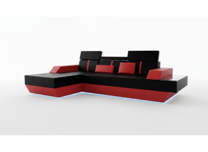 Ledersofa Wohnlandschaft Couch Sofa Ecksofa USB Leder Polster Massanfertigung