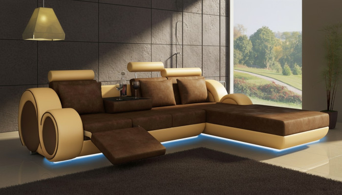 TEXTILSOFA GARNITUR ECKCOUCH USB Massanfertigung WOHNLANDSCHAFT COUCHGARNITUR