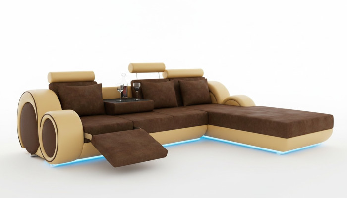 TEXTILSOFA GARNITUR ECKCOUCH USB Massanfertigung WOHNLANDSCHAFT COUCHGARNITUR