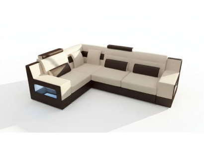 Wohnlandschaft Sofa USB Polster Ecke Ecksofa Garnitur Massfertigung Leder Sofa