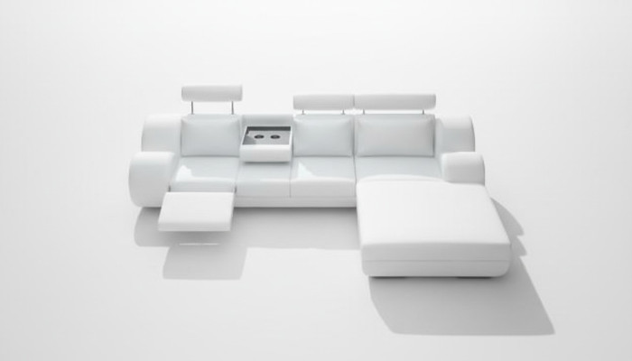 Designer Garnitur Wohnlandschaft Eckcouch Couch Sofa Polster Ledersofa mit USB