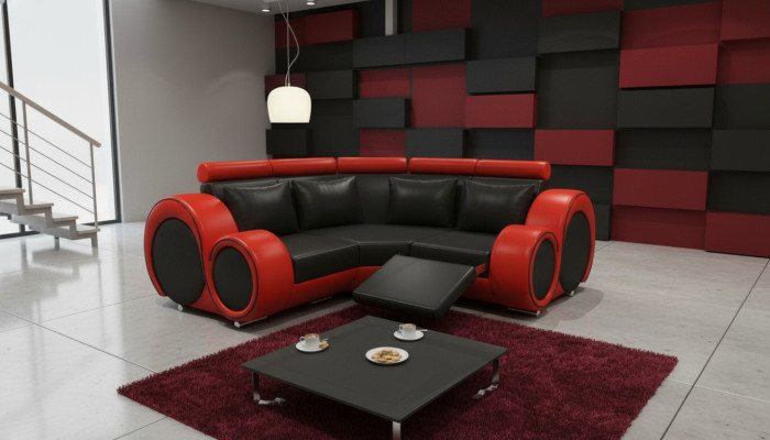 LEDERSOFA mit USB DESIGN ECKSOFA BERLIN SOFA GARNITUR POLSTER Massfertigung Neu