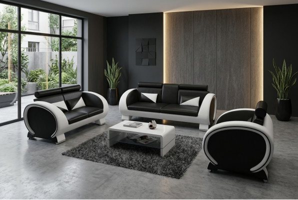 LEDERSOFA 3+1 COUCH POLSTERGARNITUR POLSTER SOFA LEDERSOFA DESIGNERSOFA mit USB