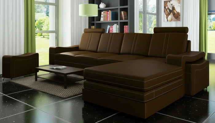 LEDERSOFA WOHNLANDSCHAFT ECKSOFA NEU GARNITUR SOFA XXL LEDERCOUCH mit USB FRANCO