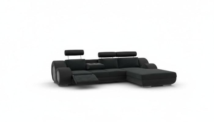 Designer Couch Sofa Polster Ledersofa +USB Neu Garnitur Wohnlandschaft Eckcouch