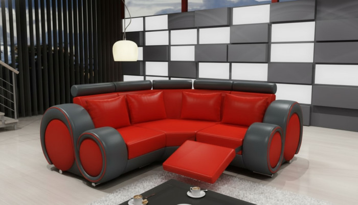 LEDERSOFA WOHNLANDSCHAFT COUCH DESIGN ECKSOFA BERLIN SOFA GARNITUR mit USB