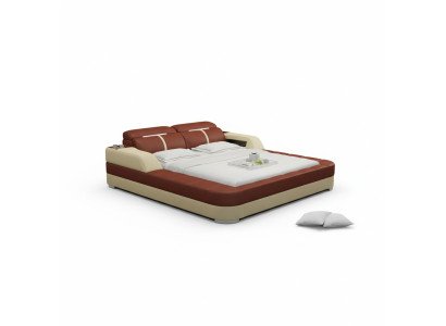 Luxus Lederbett USB Design Polsterbetten Doppel Modernes Ehe140/160/180 LB8823
