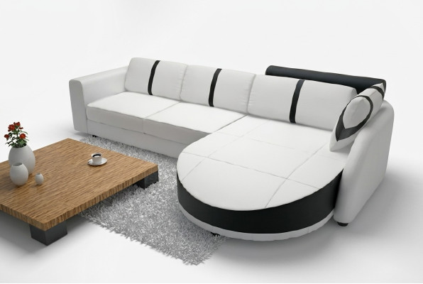 LEDERSOFA ECKSOFA MIT BETTFUNKTION DESIGNERSOFA SCHLAFSOFA LEDERECKCOUCH mit USB