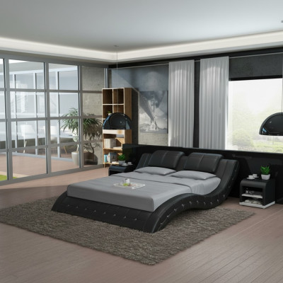 Luxus Leder Bett USB Design Polster Betten Doppel Modernes Ehe140/160/180 LB8824