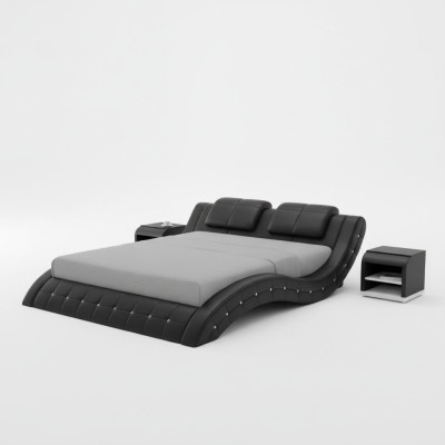 Luxus Leder Bett USB Design Polster Betten Doppel Modernes Ehe140/160/180 LB8824