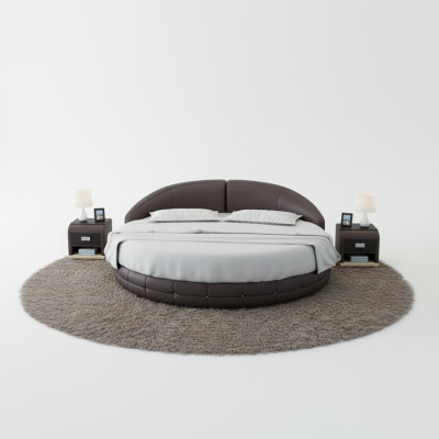 Design Rund Bett Polsterbett Luxusbett Doppelbett USB Betten Rundes