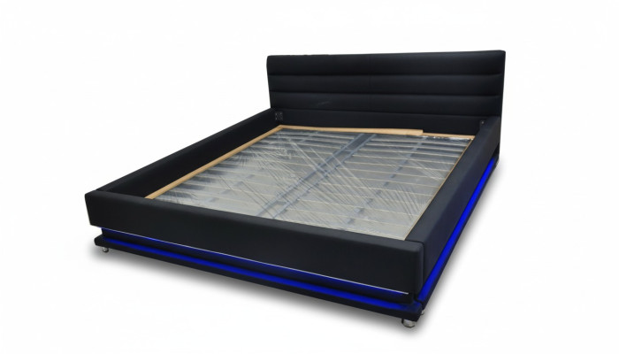 Luxus Leder Design Polster Betten Doppel mit USB 140/160/180/200 cm Bett