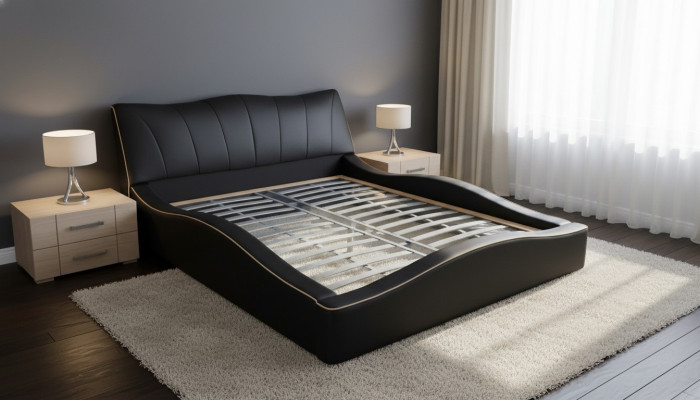 Luxus Design Leder Polster Hotel Bett mit USB Rahmen Gestell Betten Gepolstert