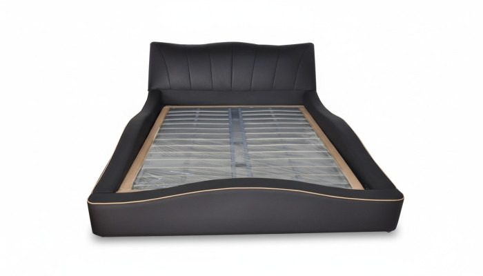 Luxus Design Leder Polster Hotel Bett mit USB Rahmen Gestell Betten Gepolstert
