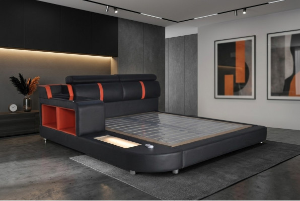 Design Luxus Bett Polster Ehe Hotel Betten mit USB Leder 140/160/180/200