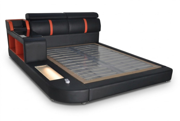 Design Luxus Bett Polster Ehe Hotel Betten mit USB Leder 140/160/180/200