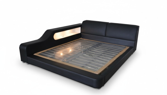 Design Bett XXL Big Betten Leder Polster Hotel 200x200cm Multifunktion Regal USB