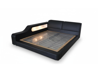 Design Bett XXL Big Betten Leder Polster Hotel 200x200cm Multifunktion Regal USB