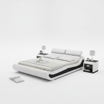 Luxus Leder Bett mit USB Polster Betten Doppel Modernes Ehe 140/160/180 cm