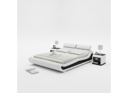 Luxus Leder Bett mit USB Polster Betten Doppel Modernes Ehe 140/160/180 cm