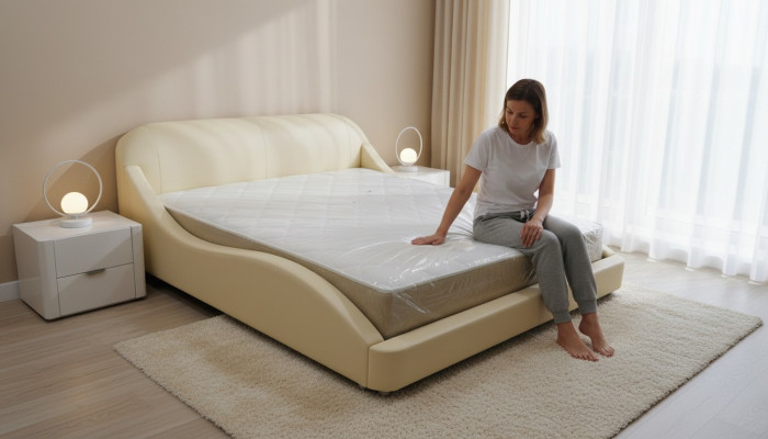 Luxus Bett mit USB Polster Ehe Hotel Moderne Betten Leder 140/160/180/200 cm Bett