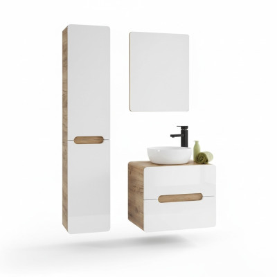 Design Badezimmer Möbel Bad Garnitur Schrank Waschbecken Beleuchtung