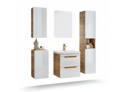 Design Bad Badezimmer Möbel 5tlg. Set Garnitur Schrank Waschbecken