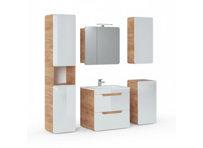 Design Badezimmer Möbel Bad 5tlg. Set Garnitur Schrank Deko Waschbecken