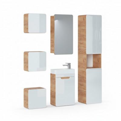Design Badezimmer Möbel Bad 6tlg. Set Garnitur Schrank Waschbecken
