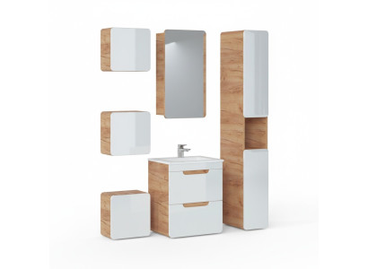 Design Badezimmer Möbel Bad 6tlg. Set Garnitur Deko Schrank Waschbecken