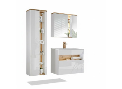Design Badezimmer Möbel Bad 3 tlg. Set Garnitur Deko Schrank Waschbecken