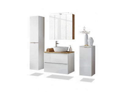 Design Badezimmer Möbel Bad 4 tlg. Set Garnitur Deko Schrank Waschbecken