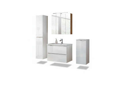 Design Badezimmer Möbel Bad 4 tlg. Set Deko Garnitur Schrank Waschbecken