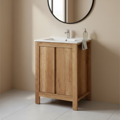 Badmöbel Set 60cm Waschbecken mit Dekorative Unterschrank Modern Waschtisch