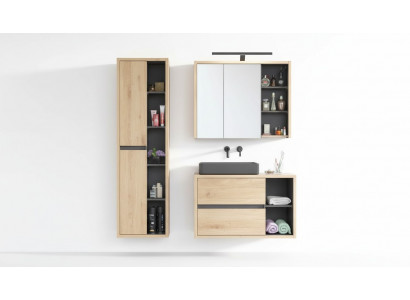 Design Badezimmer Möbel Bad 3 tlg. Set Deko Garnitur Schrank Waschbecken