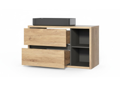 Waschbeckenunterschrank mit Waschtisch hängend 100 cm Badezimmerschank