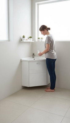 Eckbecken Ecktisch Waschbecken Eckschrank Becken Waschtisch Ecken