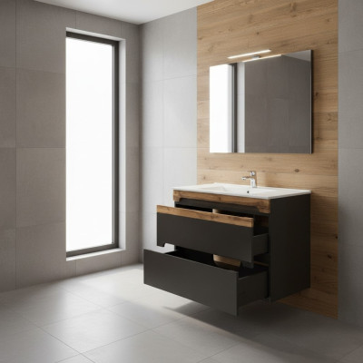 Badmöbel Set 80cm Waschbecken mit Unterschrank Modern Dekorative Waschtisch