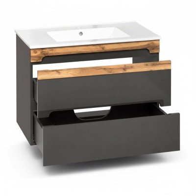Badmöbel Set 80cm Waschbecken mit Unterschrank Modern Dekorative Waschtisch