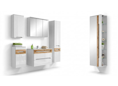 Design Badezimmer Möbel Bad 5 tlg. Set Deko Garnitur Schrank Waschbecken