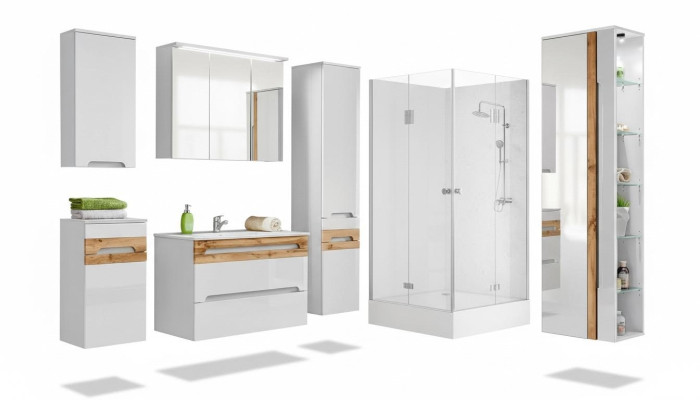 Design Badezimmer Möbel Bad 6 tlg. Set Garnitur Deko Schrank Waschbecken