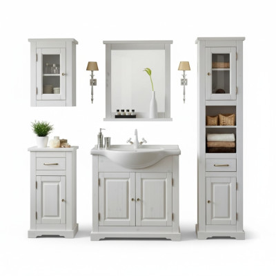 Badezimmer Badmöbel Set Badmöbelset Waschbecken 5tlg. Zimmer