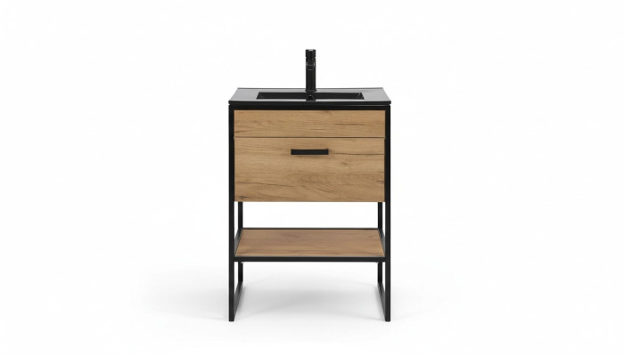 Badmöbel Set 60cm Waschbecken mit Unterschrank Waschtisch Loft Stil